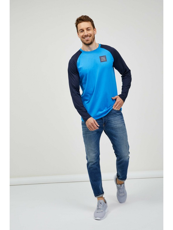 Sam 73 Черно-синя мъжка тениска с щампа SAM 73