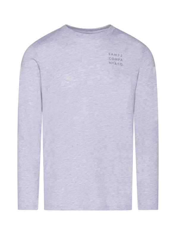 Sam 73 Светлосива мъжка тениска на райета SAM 73