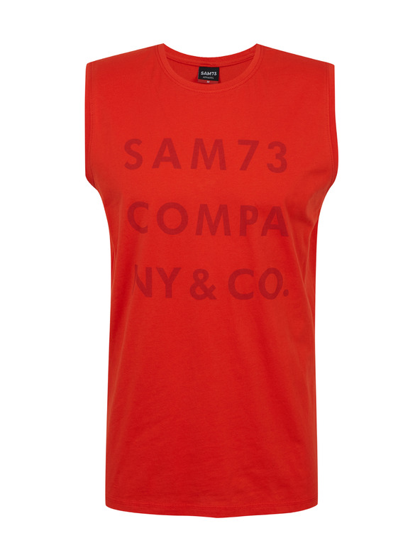 Sam 73 Червено мъжко потник с надпис SAM 73 Edgar