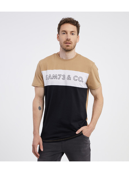 Sam 73 Черно-кафява мъжка тениска SAM 73 Seamus