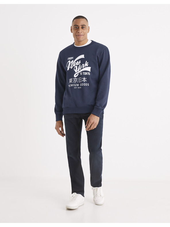 Celio Тъмносини мъжки дънки Celio C15 с права кройка