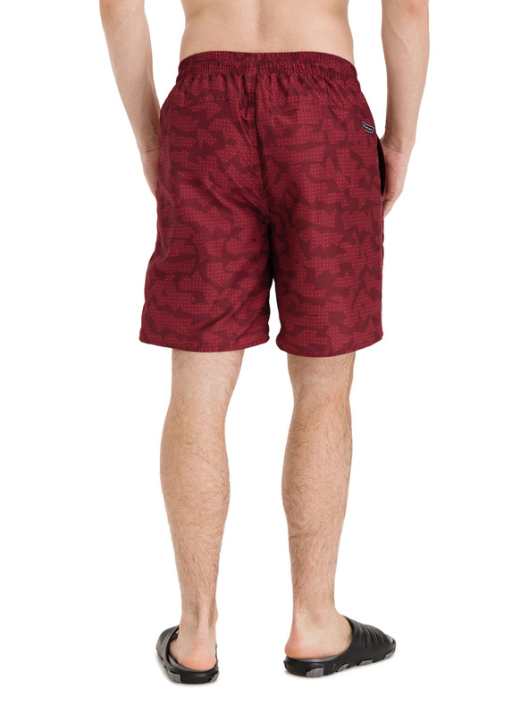 Sam 73 Мъжки бански с шарка в бордо SAM 73