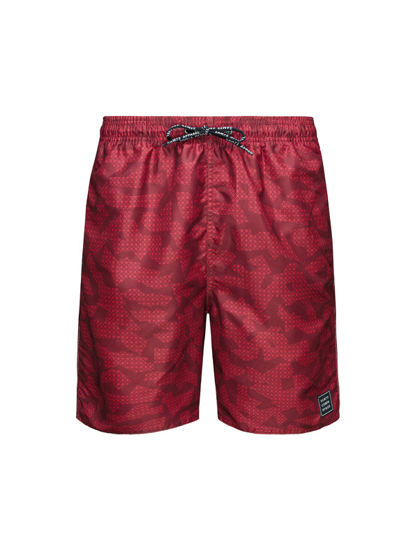 Sam 73 Мъжки бански с шарка в бордо SAM 73