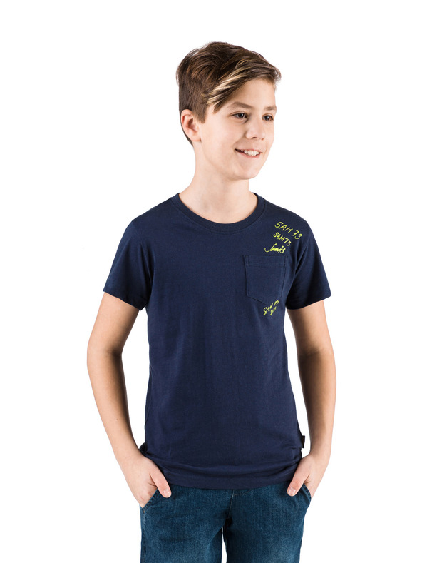 Sam 73 Тъмно синя тениска за момчета с джоб SAM 73