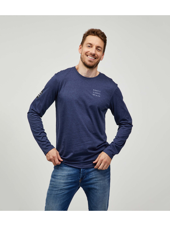 Sam 73 Тъмно синя мъжка тениска на райета SAM 73