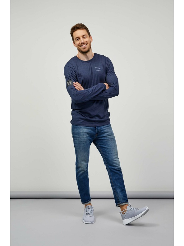 Sam 73 Тъмно синя мъжка тениска на райета SAM 73