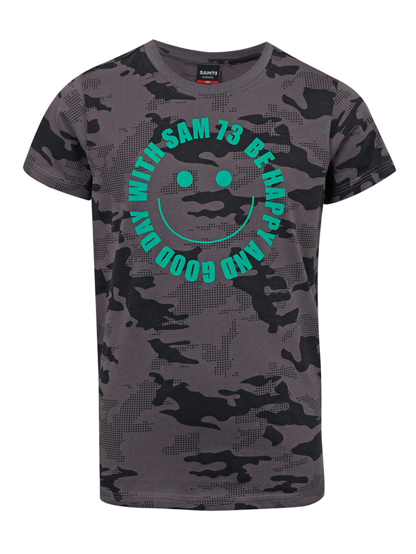 Sam 73 Тъмно сива тениска за момчета с шарка SAM 73 Kelvin