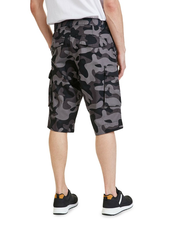 Sam 73 Тъмносиви мъжки къси панталони с шарка SAM 73 John