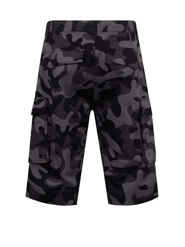 Sam 73 Тъмносиви мъжки къси панталони с шарка SAM 73 John