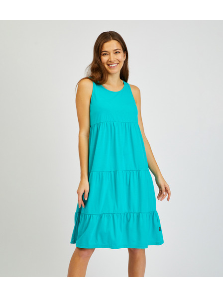 Sam 73 Тюркоазена дамска лятна рокля с волан SAM 73 Chantal