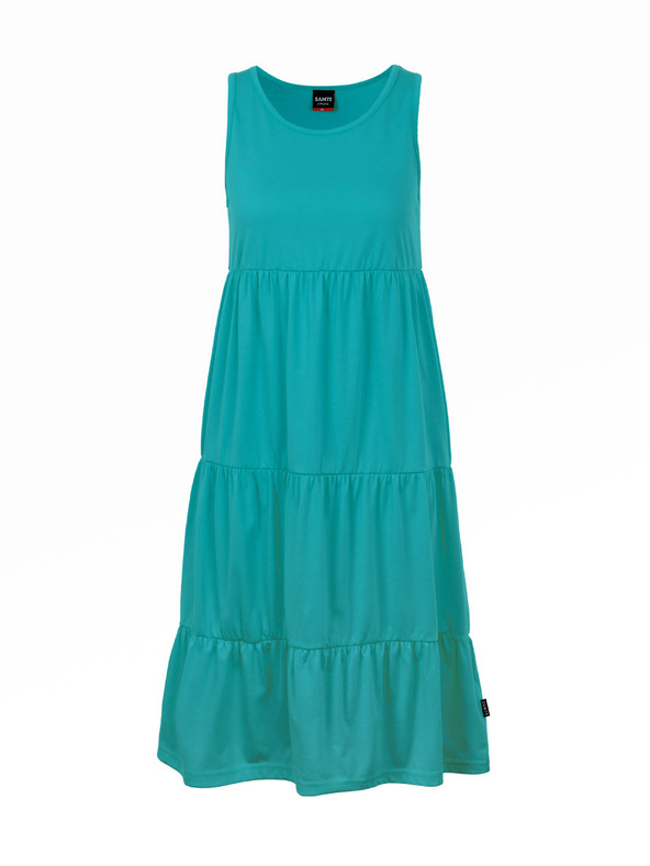 Sam 73 Тюркоазена дамска лятна рокля с волан SAM 73 Chantal