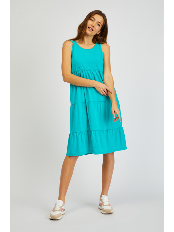 Sam 73 Тюркоазена дамска лятна рокля с волан SAM 73 Chantal