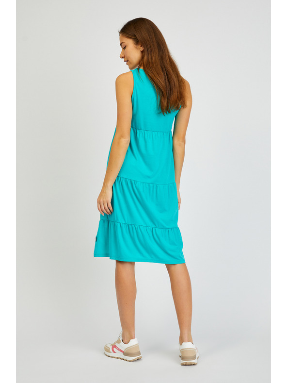 Sam 73 Тюркоазена дамска лятна рокля с волан SAM 73 Chantal