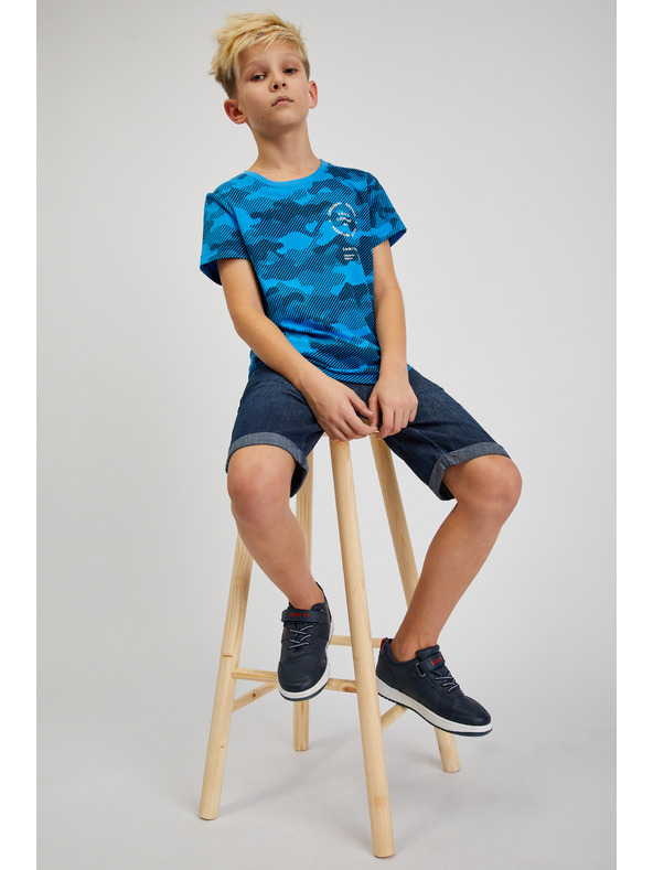 Sam 73 Синя памучна армейска тениска за момчета SAM73 Hydrus