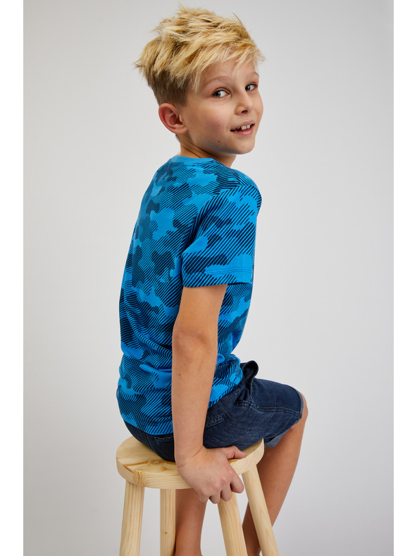 Sam 73 Синя памучна армейска тениска за момчета SAM73 Hydrus