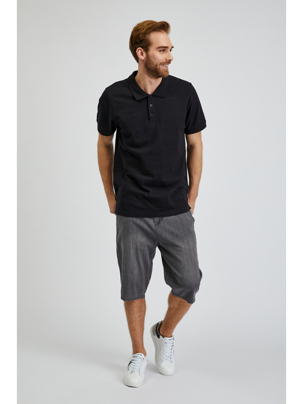 Sam 73 Черна мъжка памучна поло риза SAM73 Chryz