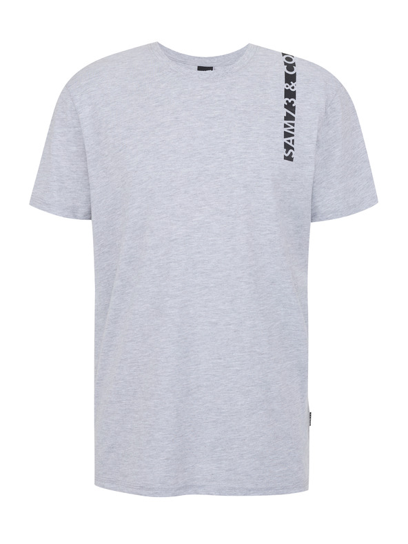 Sam 73 Светлосива мъжка тениска с тен SAM 73 Fabio