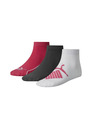 Puma Комплект от три чифта чорапи в тъмнорозово, сиво и бяло Puma