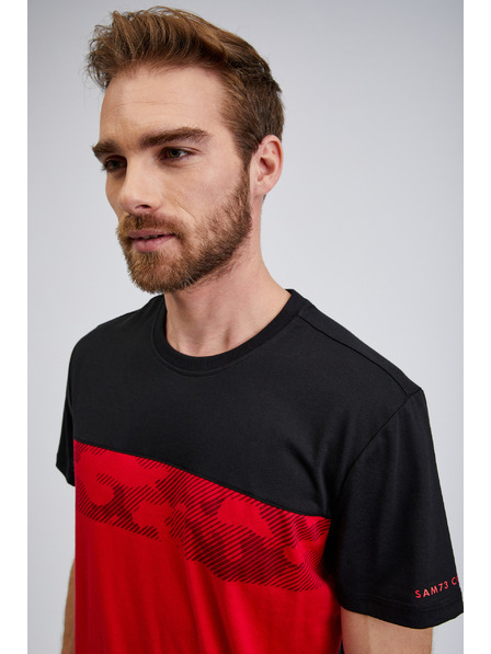 Sam 73 Черно-червена мъжка тениска SAM73 Cetus
