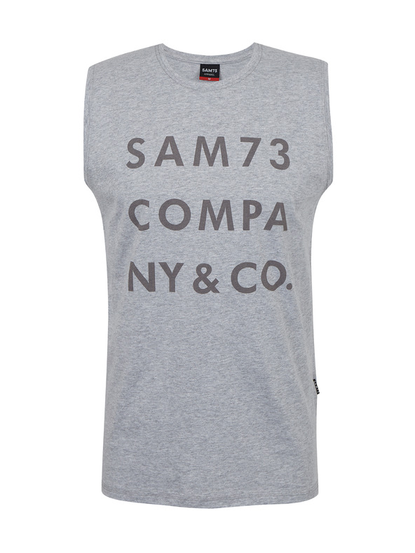 Sam 73 Светлосиво мъжко потник с надпис SAM 73 Edgar