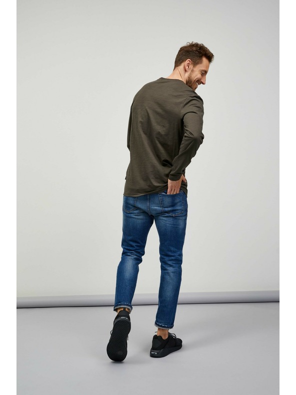 Sam 73 Мъжка тениска с дълъг ръкав в цвят каки SAM 73 Mindart