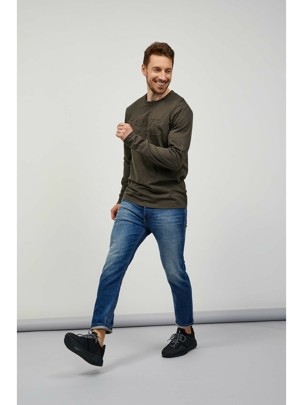 Sam 73 Мъжка тениска с дълъг ръкав в цвят каки SAM 73 Mindart