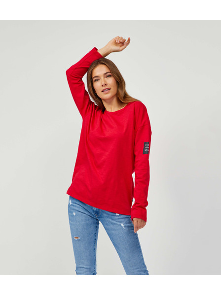 Sam 73 Червена дамска основна тениска с дълъг ръкав SAM 73 Ariasa