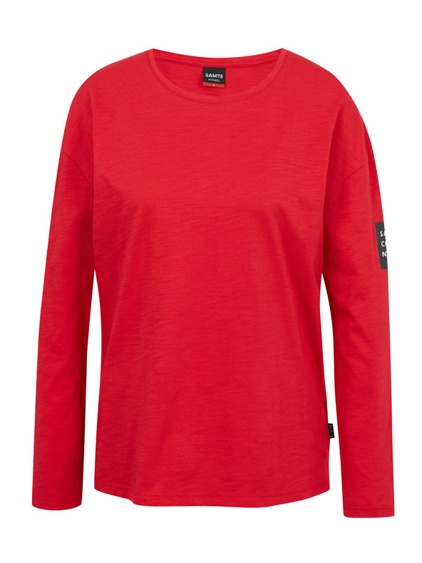 Sam 73 Червена дамска основна тениска с дълъг ръкав SAM 73 Ariasa