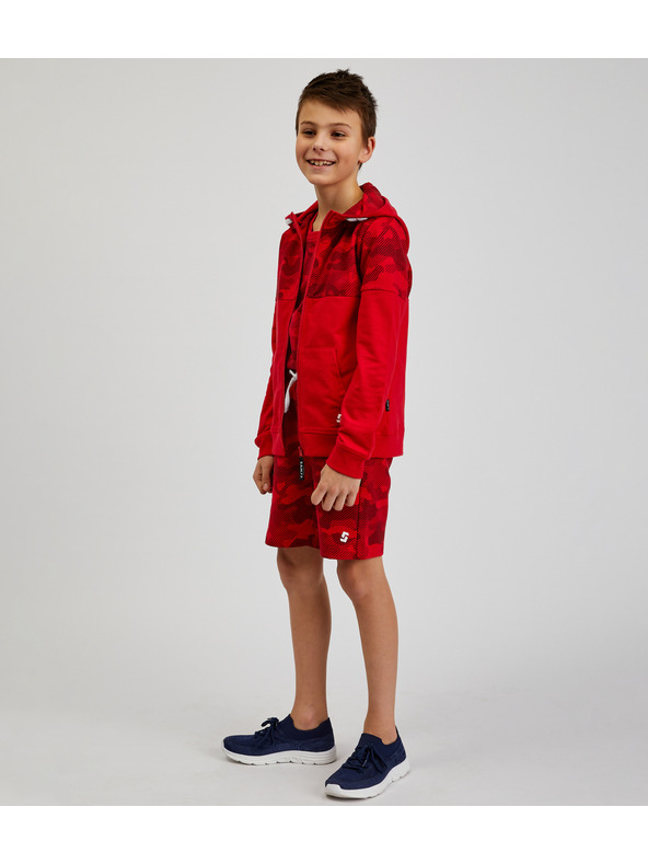 Sam 73 Червен мъжки суитшърт с качулка и цип SAM73 Musgravit