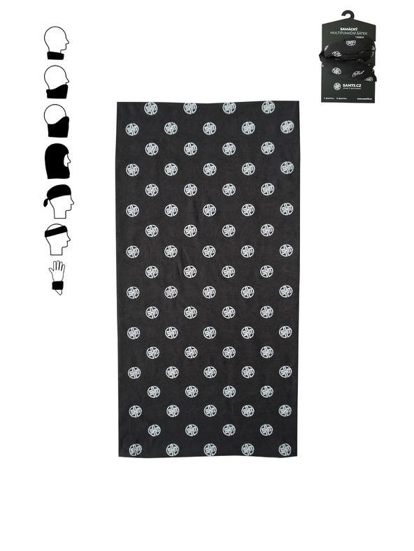 Sam 73 Черен шарен многофункционален шал SAM 73