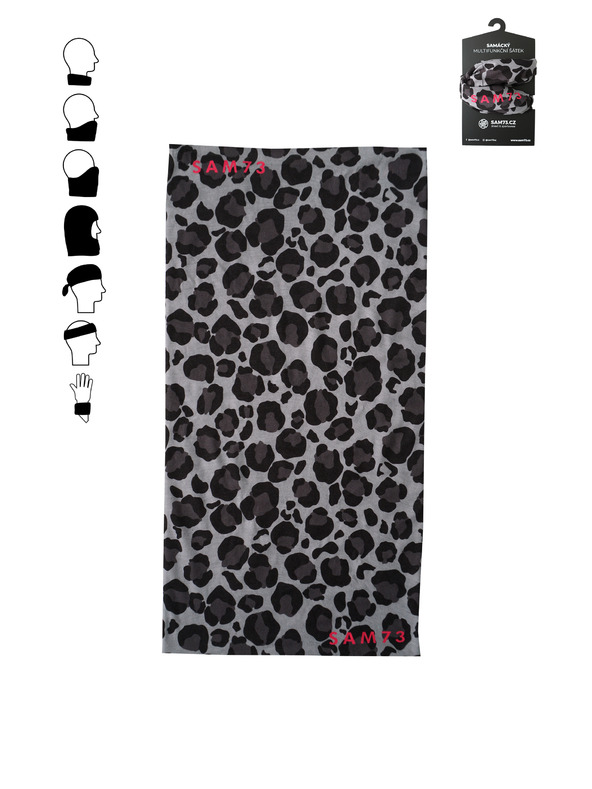 Sam 73 Тъмно сив дамски шарен многофункционален шал SAM 73