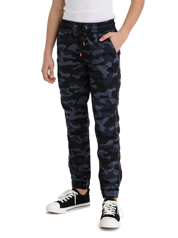 Sam 73 Тъмносини камуфлажни панталони за момичета SAM 73