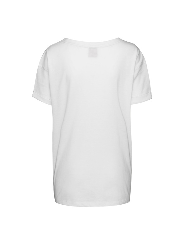 Sam 73 Бяла дамска свободна тениска с щампа SAM 73