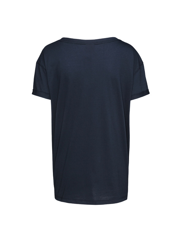 Sam 73 Тъмно синя дамска свободна тениска с щампа SAM 73