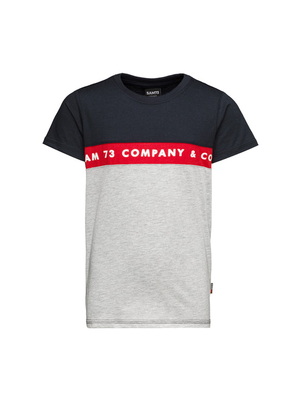 Sam 73 Сива и синя тениска за момчета със SAM 73