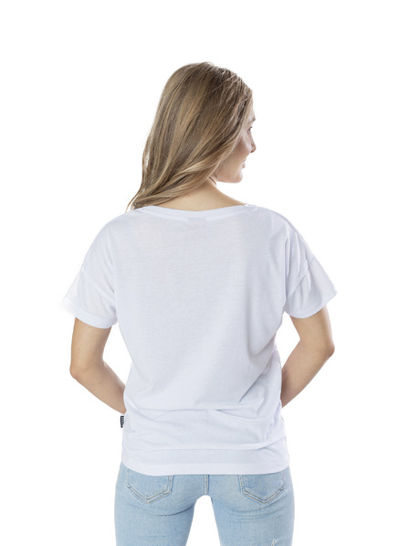 Sam 73 Бяла дамска тениска с щампа SAM 73