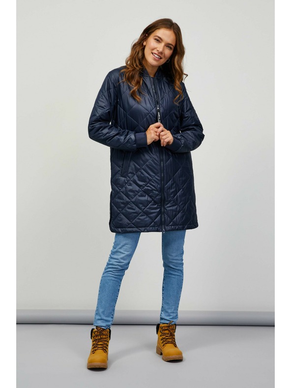 Sam 73 Тъмносиньо дамско ватирано палто Sam 73