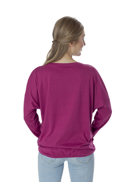 Sam 73 Тъмнорозова дамска тениска на райета SAM 73