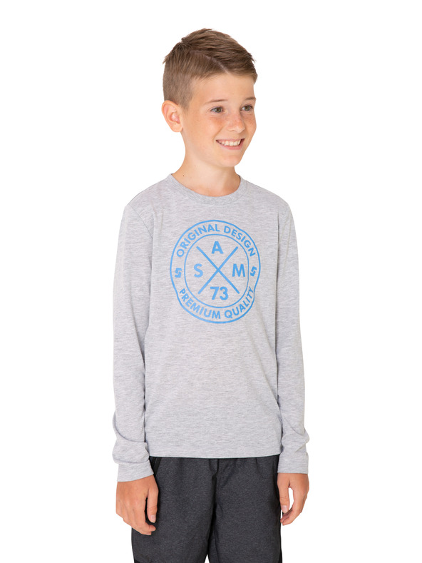 Sam 73 Светлосива тениска за момчета с щампа SAM 73