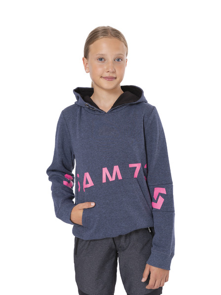 Sam 73 Тъмносин момичешки суитчър с щампа SAM 73