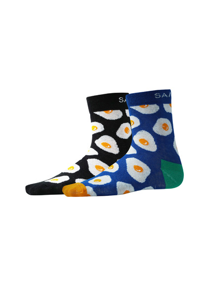 Sam 73 Комплект от два чифта шарени чорапи в черно и синьо SAM 73 Anidal