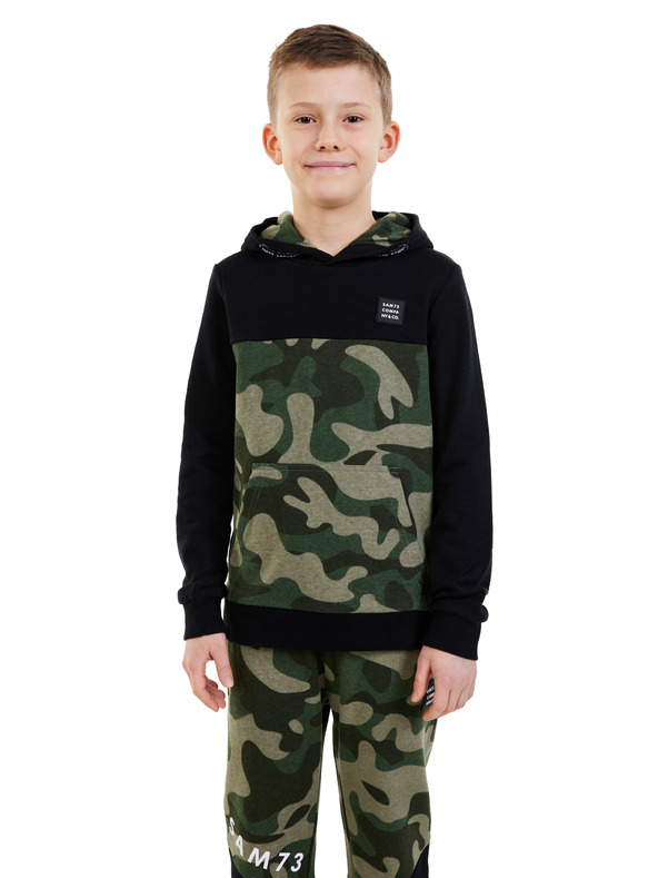 Sam 73 Черна шарена качулка за момчета SAM 73 Danny