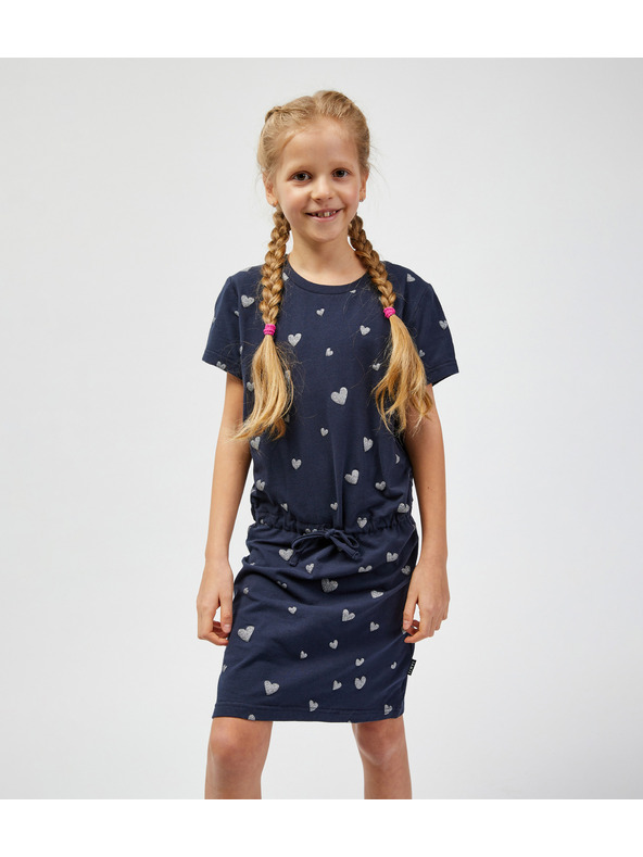 Sam 73 Тъмно синя рокля за момичета с шарка SAM 73 Welo