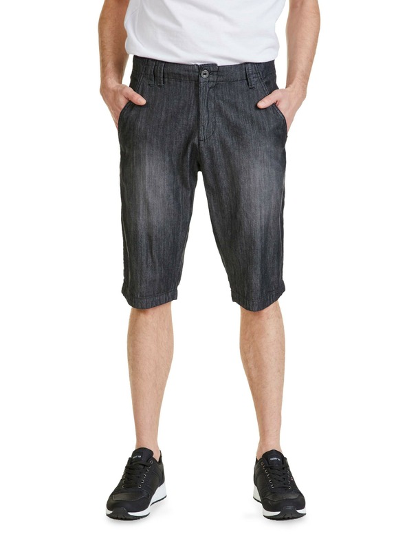 Sam 73 Черни мъжки къси панталони от деним SAM 73 Kieran