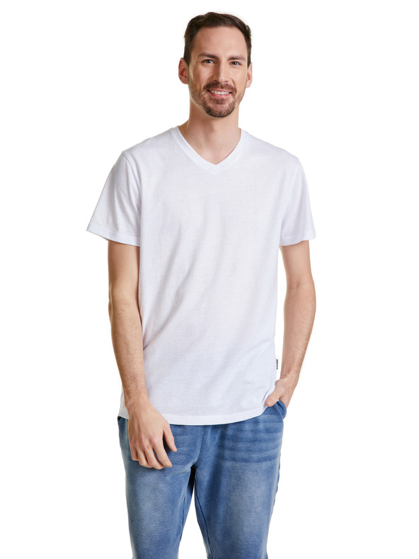 Sam 73 Бяла мъжка тениска SAM 73 Leonard