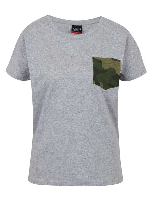 Sam 73 Сива дамска тениска с джоб SAM 73 Marie