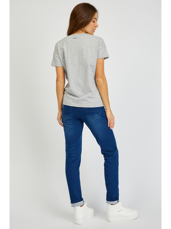 Sam 73 Сива дамска тениска с джоб SAM 73 Marie