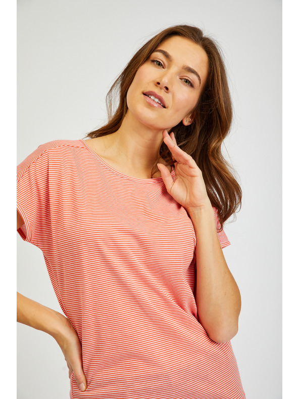 Sam 73 Оранжева дамска основна тениска на райета SAM 73 Celeste