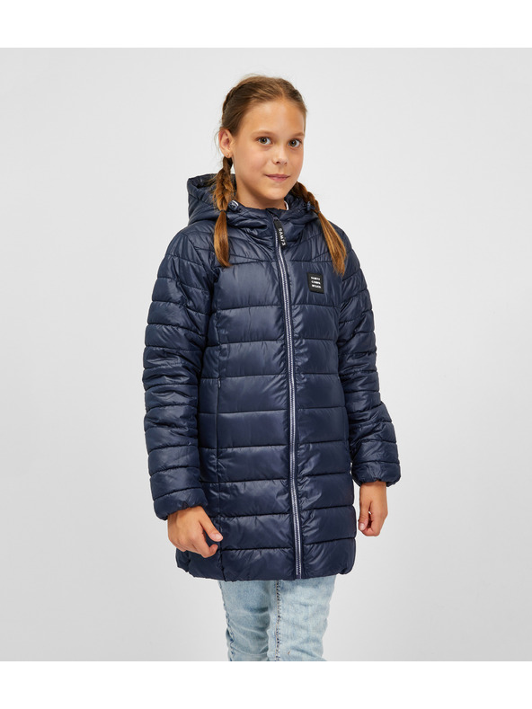 Sam 73 Тъмносиньо детско ватирано палто с качулка SAM 73 Nadine