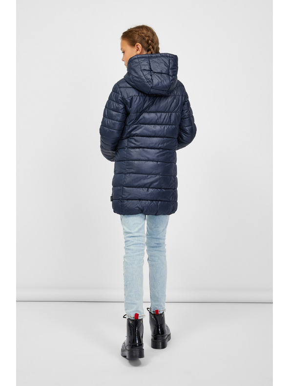 Sam 73 Тъмносиньо детско ватирано палто с качулка SAM 73 Nadine